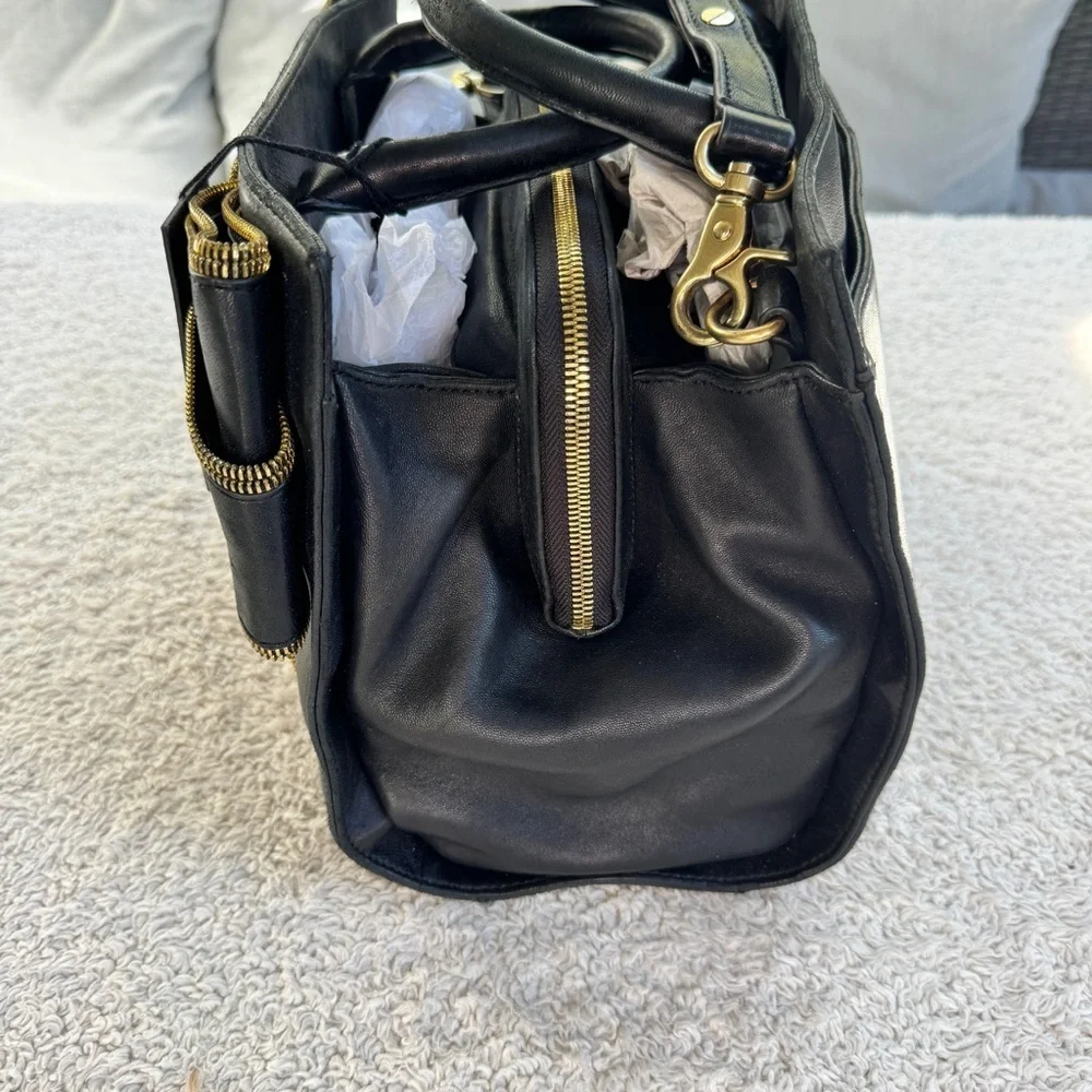 Z Spoke Zac Posen Shirley Small Satchel Black and Gold Women's Bag New with Tags